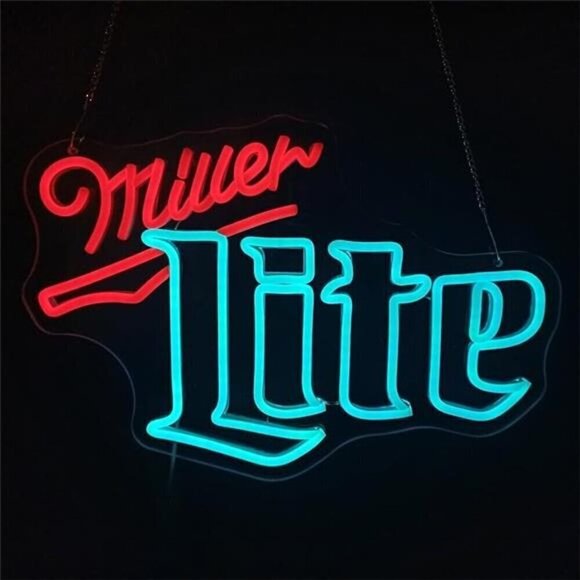 Miller Lite Beer LED Neon Sign Light Wall Decor Man Cave Party Bar Bright NEW - Picture 6 of 6